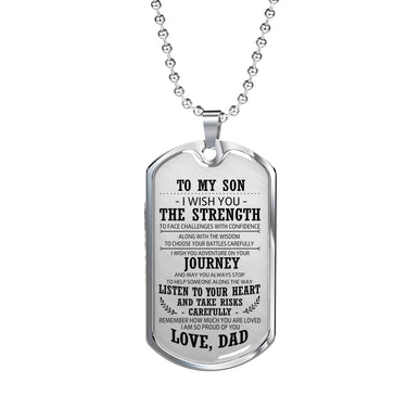 Father Son Quotes Pendant Necklace From Father Christmas Gifts, Birthday Gift Id